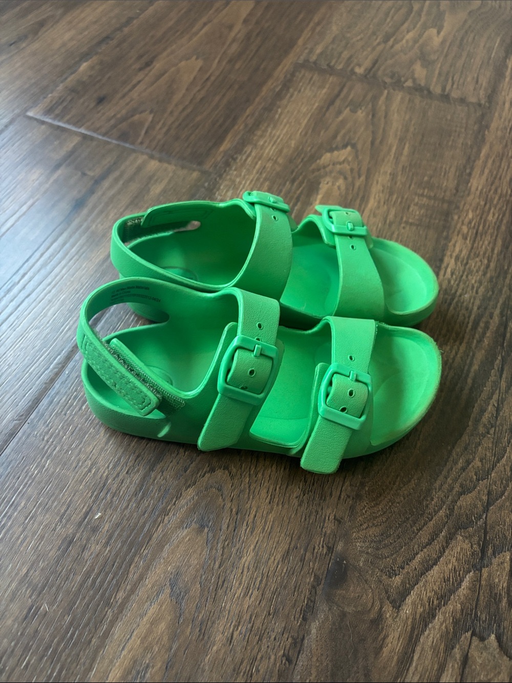 Cat & Jack Bright Green Double Buckle Kids Sandals